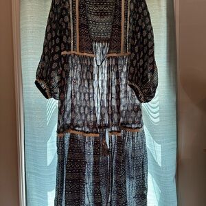 Zara Bohemian Blue and White Patterned Dress